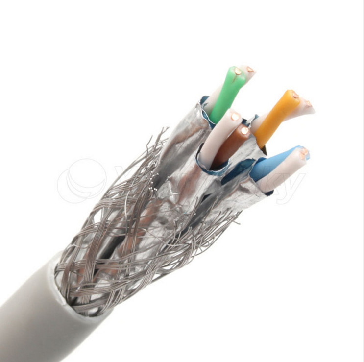 Al Foil 0.58mm Conductor HDPE PVC Insulation SFTP Cat6a Cable , Ethernet Cat6a Cable