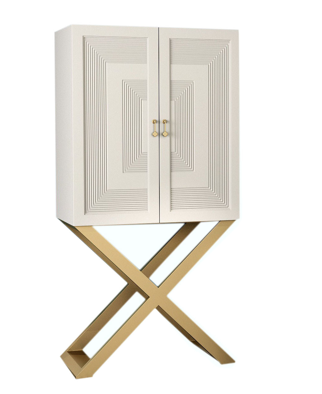 ZG-8903 White painting wood cabinets used Stainless steel legs for Dining room storage furniture