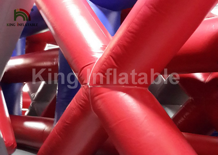 Red 10x10m Giant Obstacle Course Inflatable Sports Games With Tangled Up For Adult