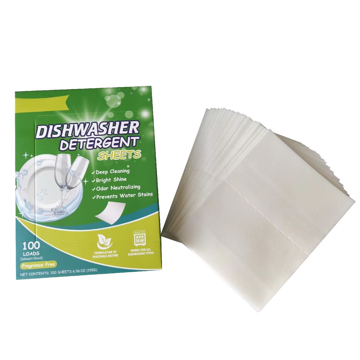 Customizable Dishwashing Detergent Sheets Lightweight And Compact