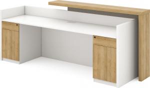 Buy cheap OEM 2.4M Office Reception Desks Office Counter Desk Long Shape product