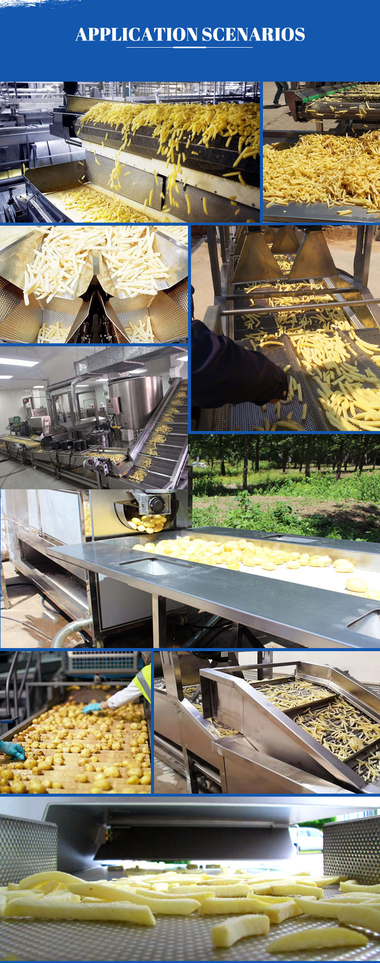 45KW Industrial Potato Chip Production Line Automatic SUS304 Stainelss Steel