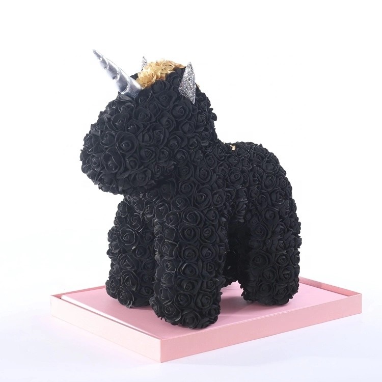 Artificial Rose gift Foam Rose Unicorn Doll Valantines day gift