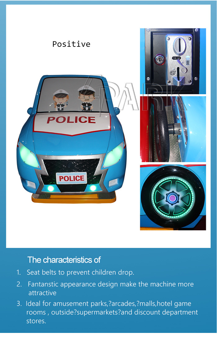 Amusement World Police Car Kids Coin Operated Game Machine / Video Game Driving Simulator