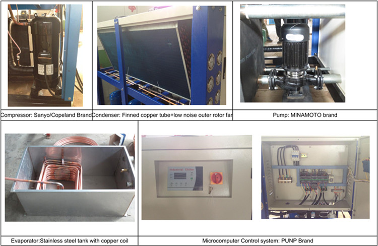 15 Ton Industrial Air Cooled Scroll Water Chiller For Plastic Moulding