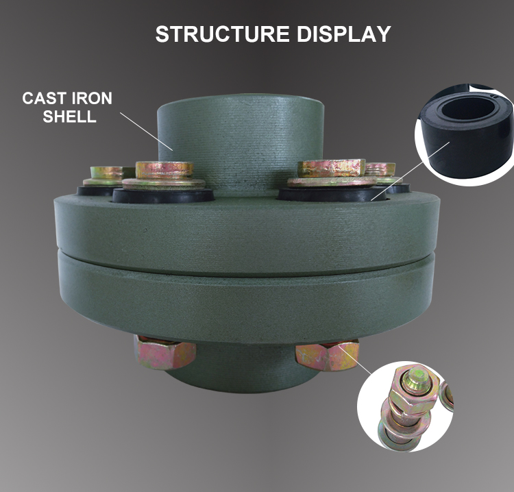 Cast Iron Flexible Elastic Pin Bush Coupling FCL 125 FCL 200 With Screws