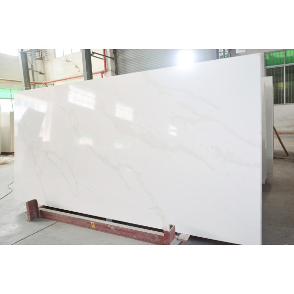 3200*1600MM Lightning Patterned White Calacatta Quartz For Kitchen