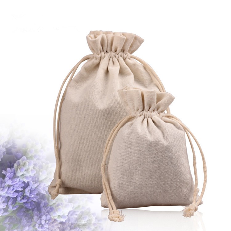 Customize Linen Mini Drawstring Bag Gift Pouch Jewelry Bag Cotton Pocket