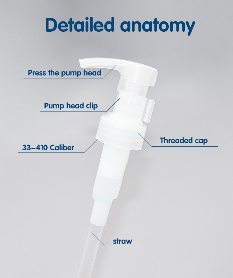 Custom Color 33-410 Mono PCR Lotion Pump Dispenser With 4cc Dosage Packaging