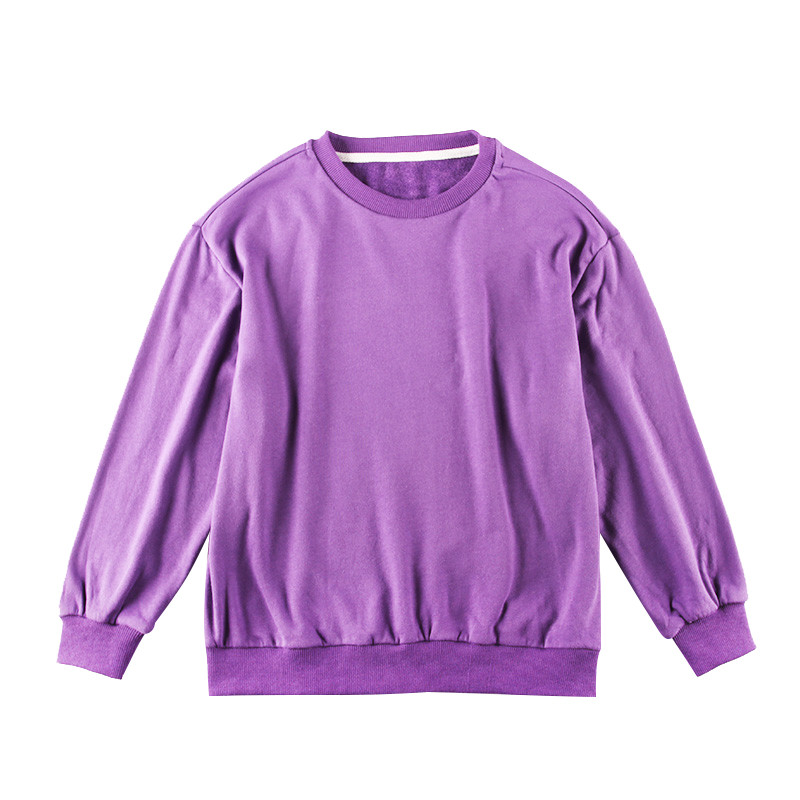 Unisex Boys Girls Knitted Plain Pullover Sweater 100% Cotton