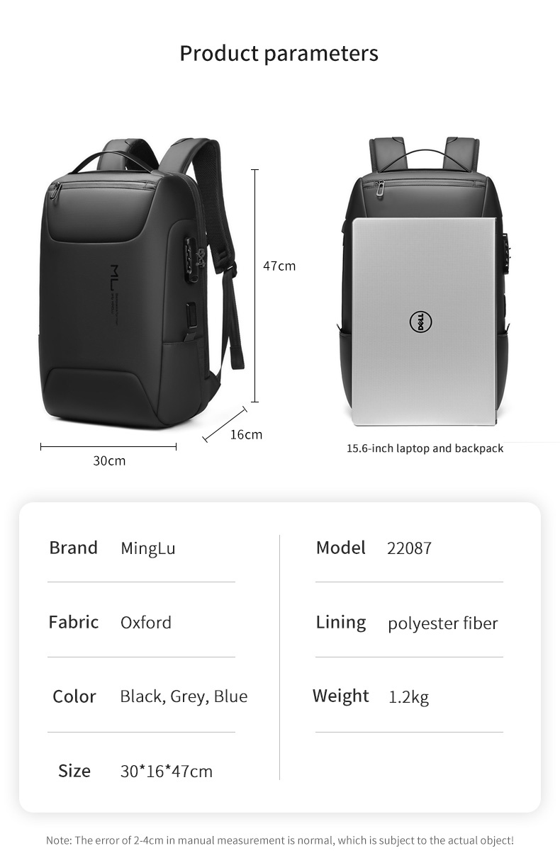 New bag laptop usb charging anti theft men college school waterproof bagpack backpack bag backpacks for men