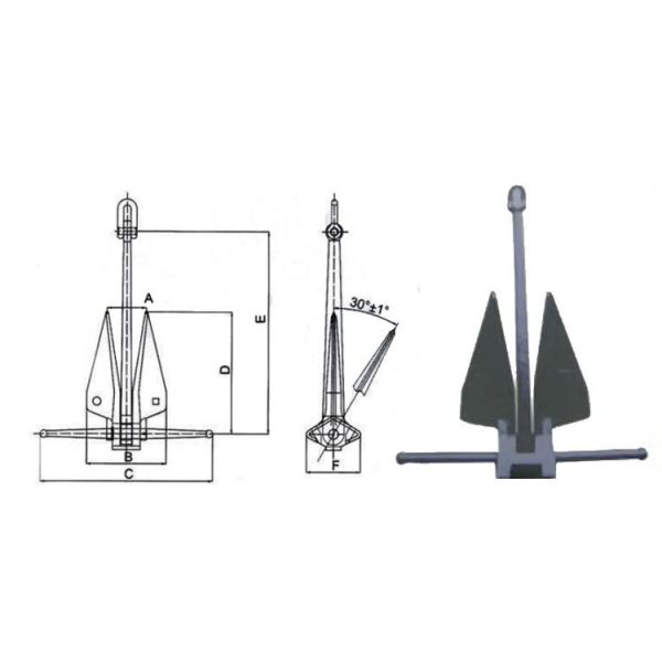 Carbon Steel Danforth Marine Anchor HHP Danforth Anchor
