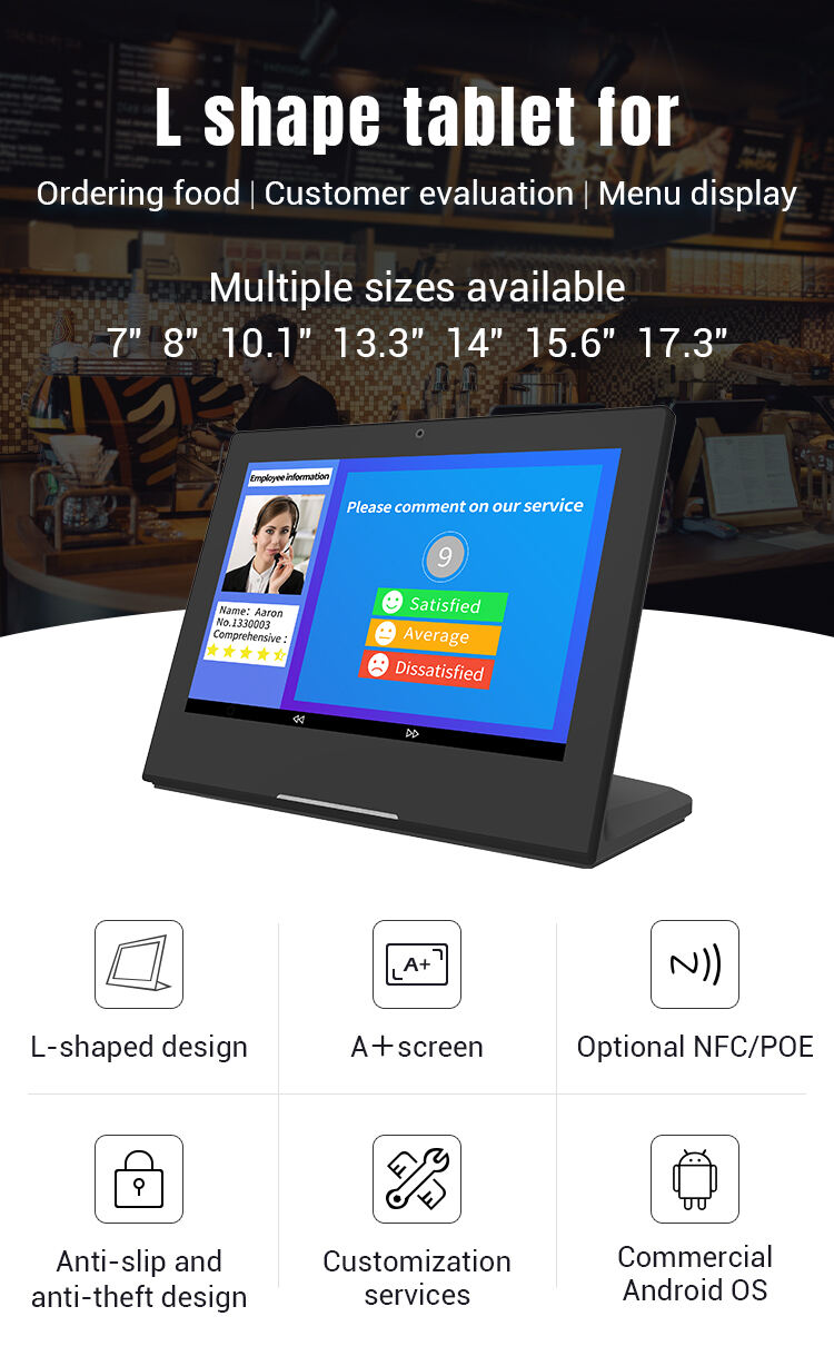 14 inch restaurant ordering tablet with rk3568 processor poe nfc 10 point touch 1080p hd resolution android system  ideal for efficient self service ordering and payment-1