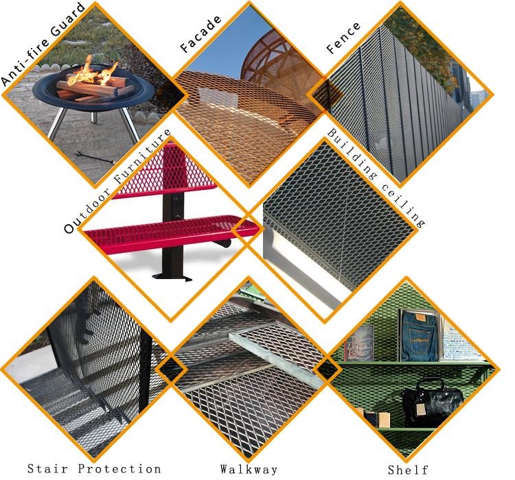 Diamond Hole Shape Expanded Metal Mesh 0.5-6.0mm Thickness Flat Surface For Decoration