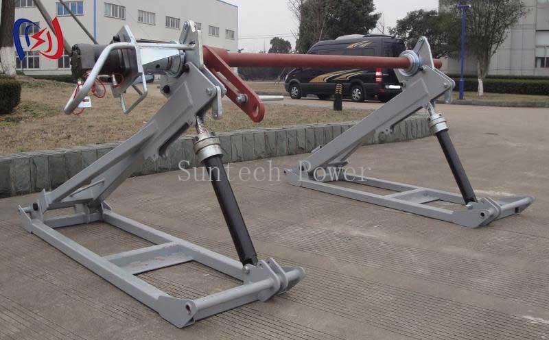 1250 - 2240mm Hydraulic Conductor Drum Stand For Construction Safety