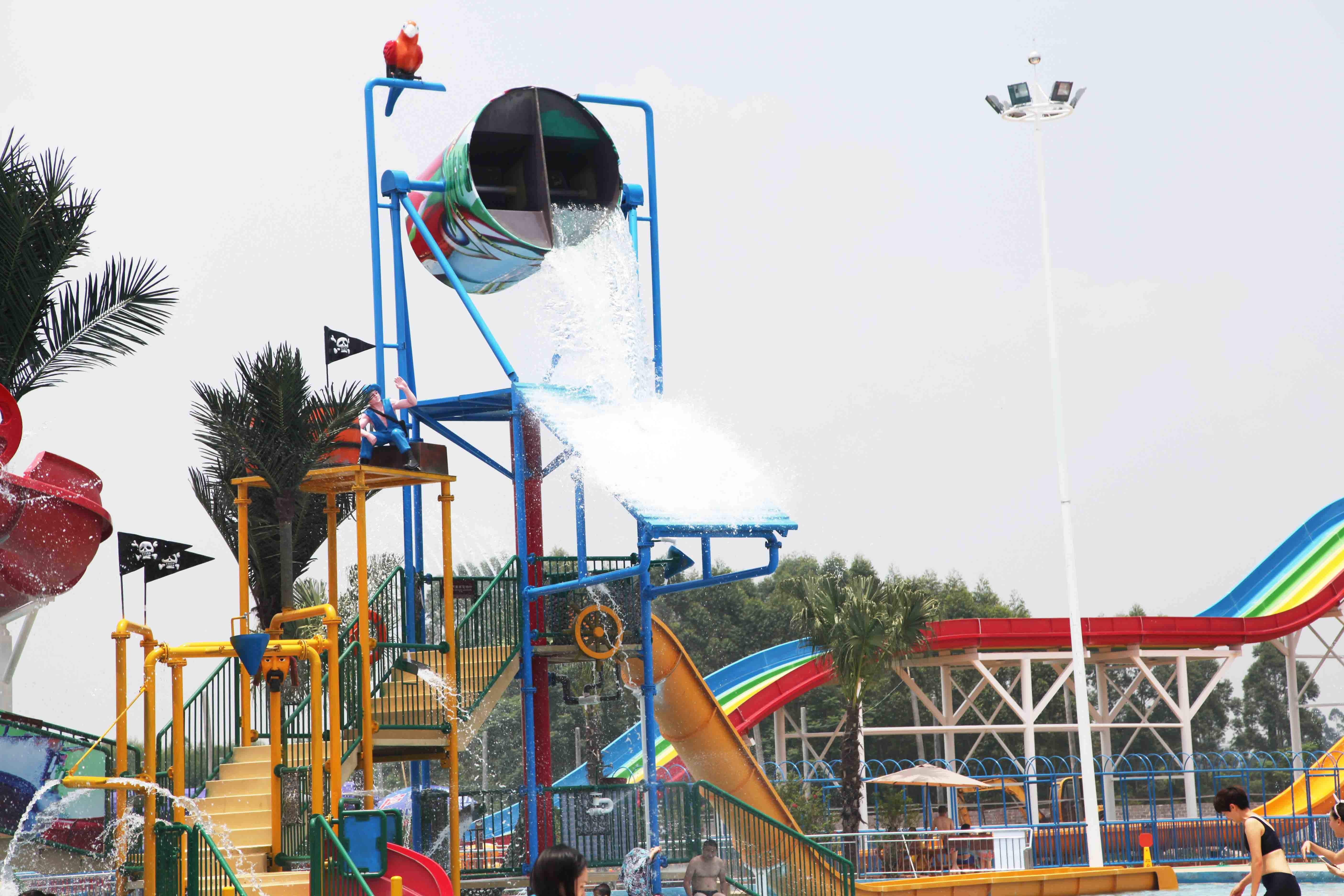 Pirate Ship Water Theme Park Aqua Playground With Steel Structure