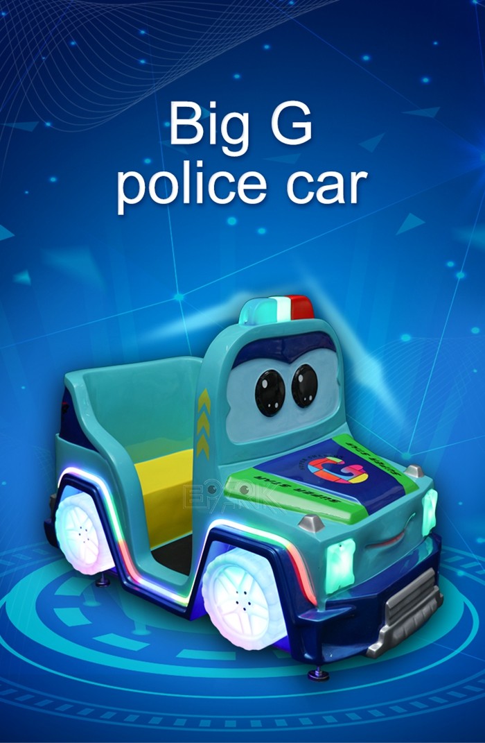 Big G a Police Car Fiberglass Kiddy Ride Machine Coin Operated