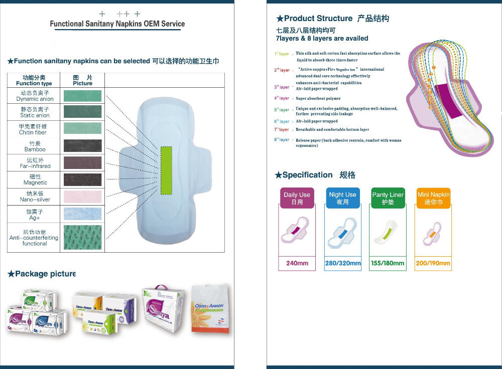 Anion sanitary napkin Feminine Hygiene Product Shuya menstrual pads women panty liners lady sanitary towel pads Organic