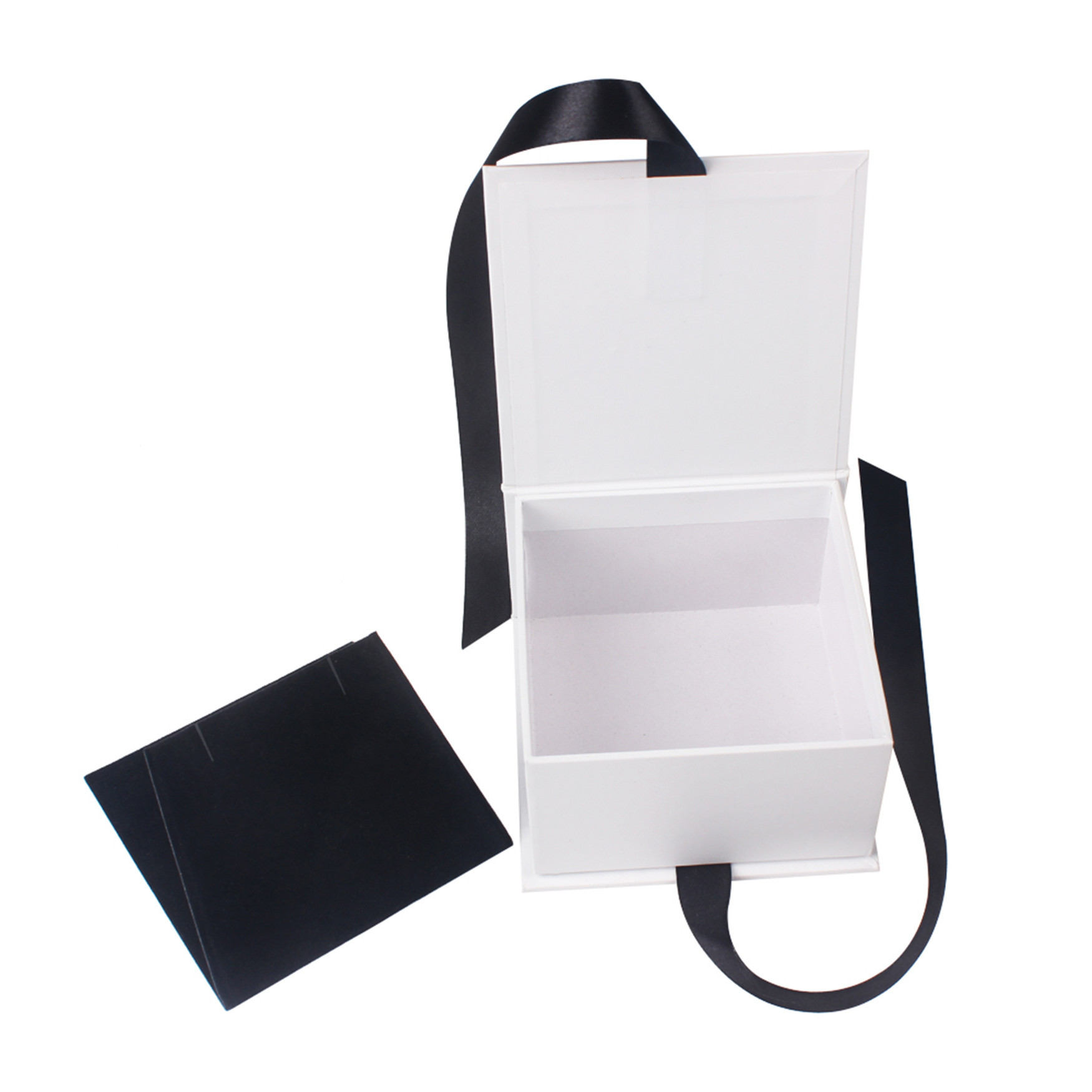 Custom Printed Jewelry Packaging Box With Ribbon / Cardboard Ring Boxes With Logo