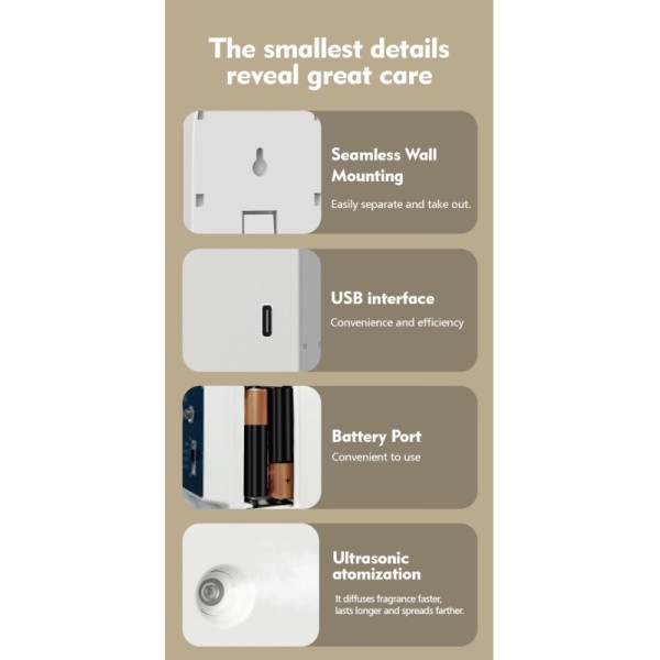 168ML Ultrasonic Air Humidifier Aroma Diffuser with Rechargeable Battery Aromatherapy Function and Electric Power Source