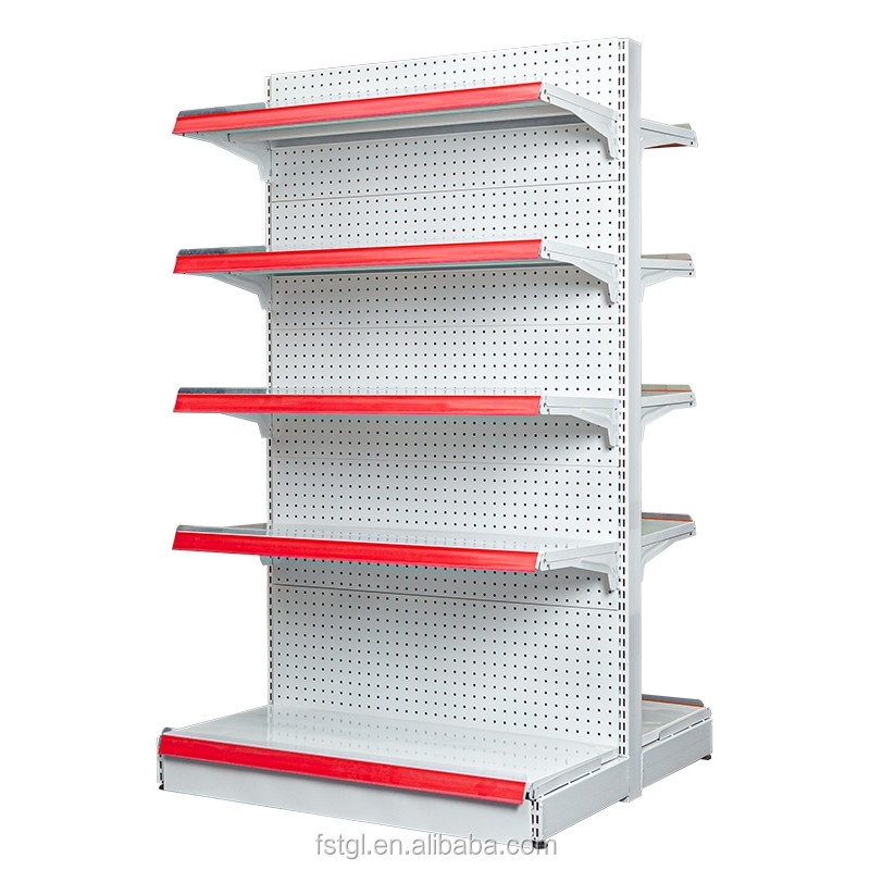 0.8mm Metal Supermarket Shelf Rack White Lenght 900mm 1200mm