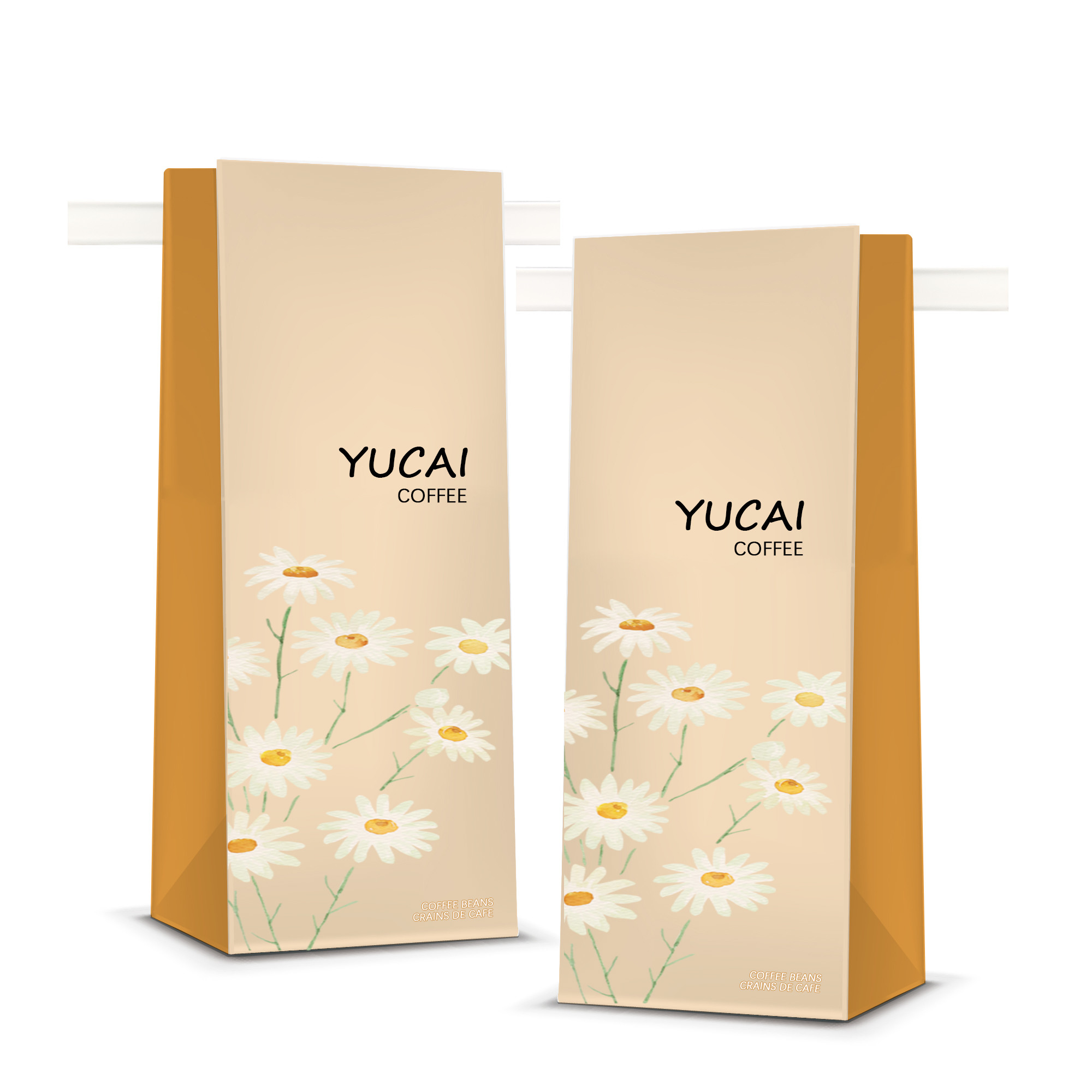 500g 1000g Coffee Packaging Bags Custom Printed Flat Bottom 200mic With Tin Tie / Valve
