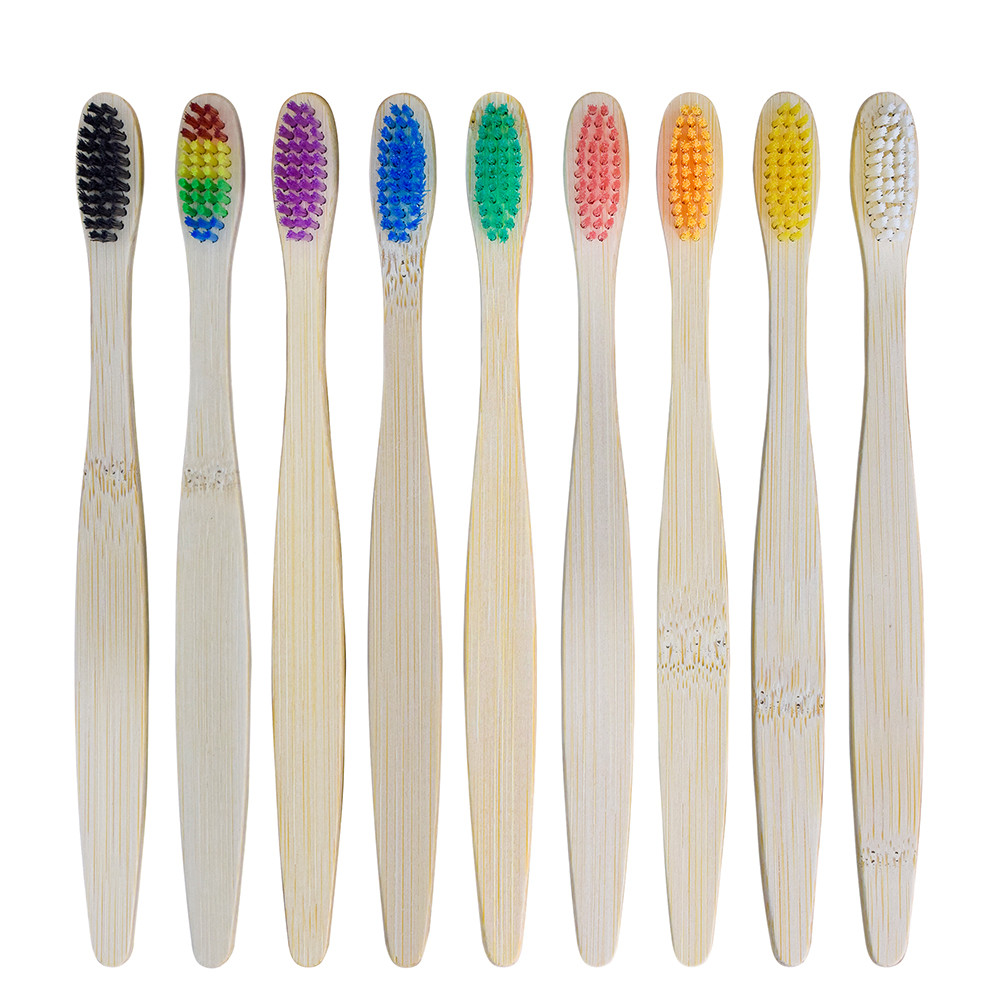 Customized Wholesale Natural Eco Biodegradable Colorful Soft Hotel Bamboo Toothbrush With Packaging