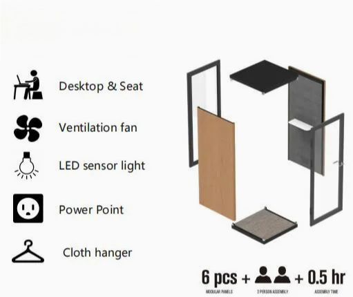 Flexible Meeting Pod Steel Structure Movable Office Pods For Any Office Layout