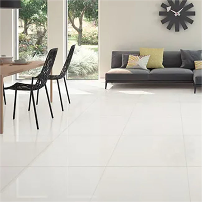 600x600mm Full Body White Color Polished Glazed Marble Flooring Wall Tiles Anti Slip