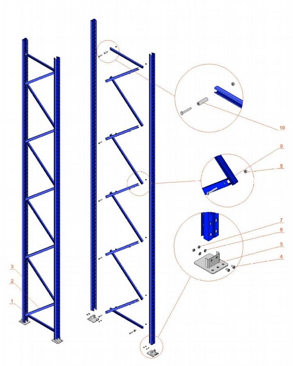 75mm Pitch Adjust Warehouse Pallet Rack Storage Systems Heavy Duty 