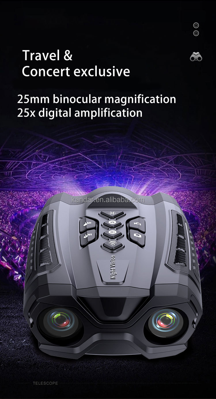 5V/1.0A Power Supply 5D Infrared Night Vision Zoom Binocular with 7-Seed Infrared Filter