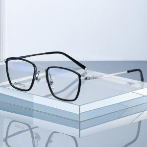 Buy cheap Men'S Black Acetate Glasses Optical Titanium Simple Design OEM product