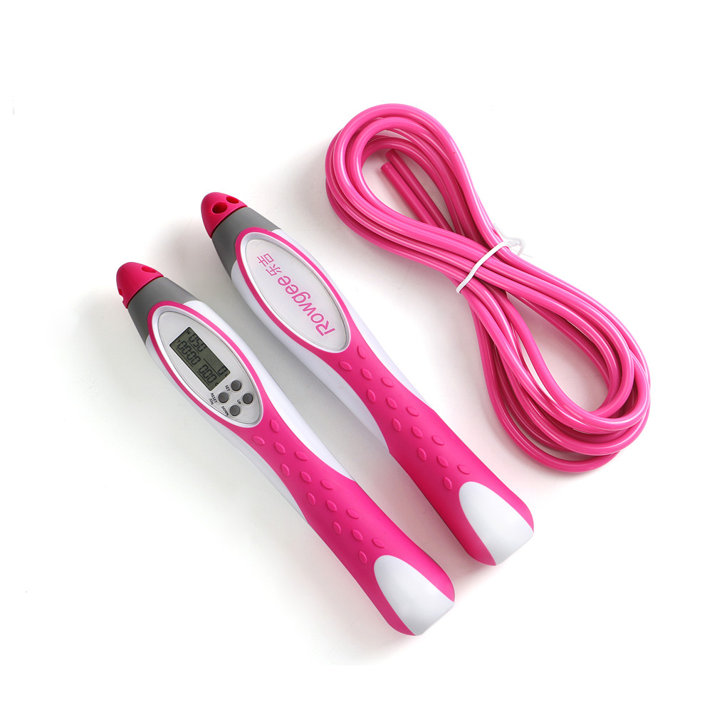 Anti Slip Handle Weighted Jump Rope Neutral Gender Pink Speed Skipping Rope