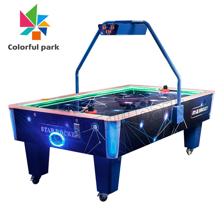 Two Player air hockey table with scoreboard For Indoor Amusement Multilingual