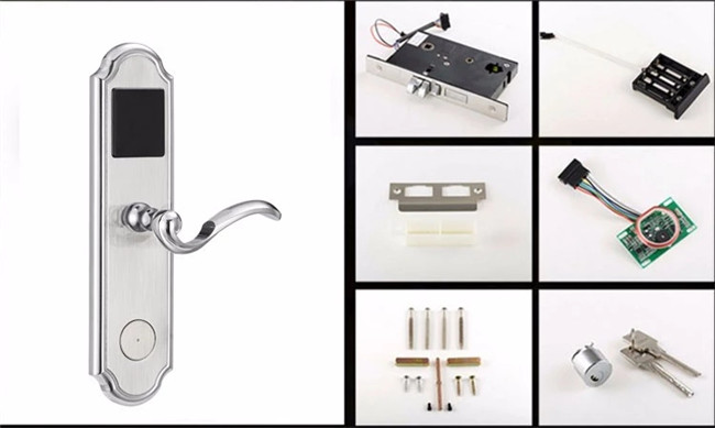 Stainless Steel Hotel Management System EU Handle Door Locks