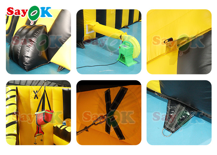 Inflatable Dry Slide Commercial Wave Ropeway Games Inflatable Zip Line Slide Combos Logo Printing