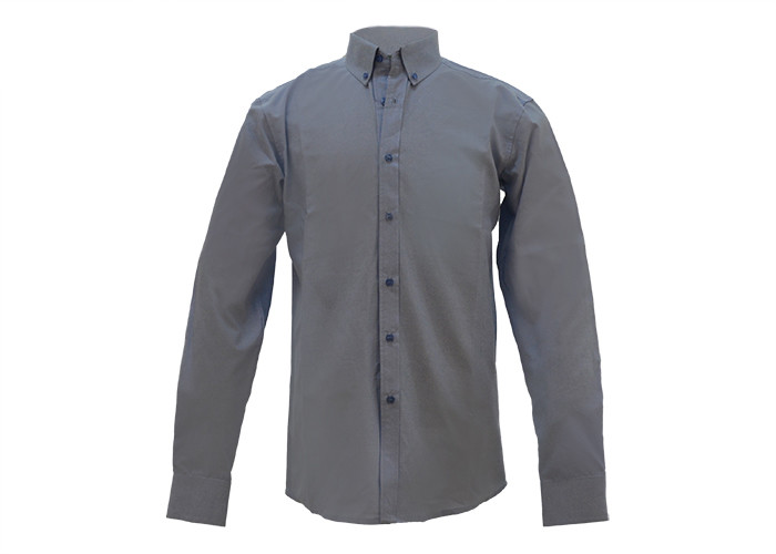 Soft Hand Feel Custom Work Apparel , Mens Long Sleeve Oxford Shirts 140gsm