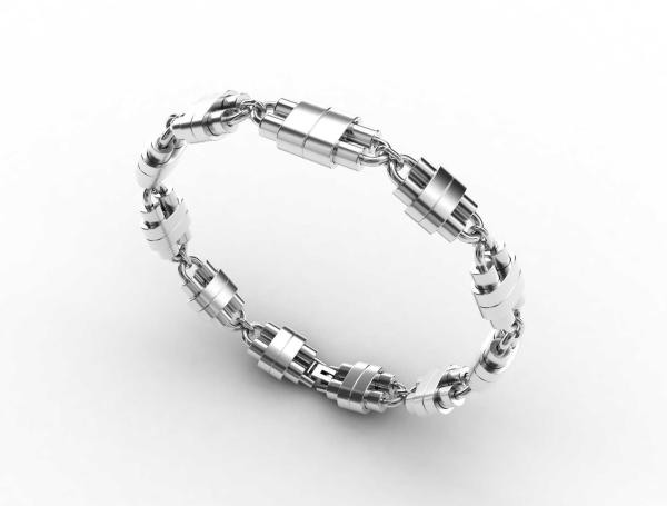 Top Quality Europe Fashion Stainless Steel Genuine Leather Silicone Bangle