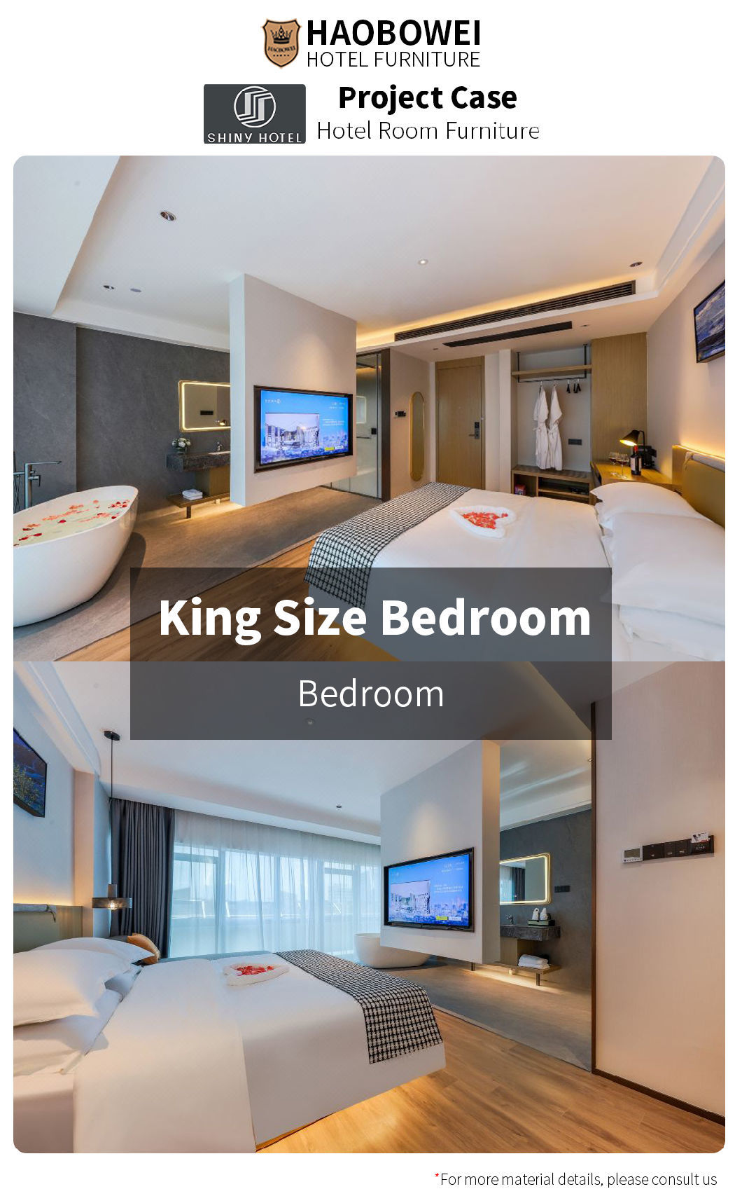 Wholesale Hotel Furniture Foshan China Modern Standard King Size Bedroom 3 Star