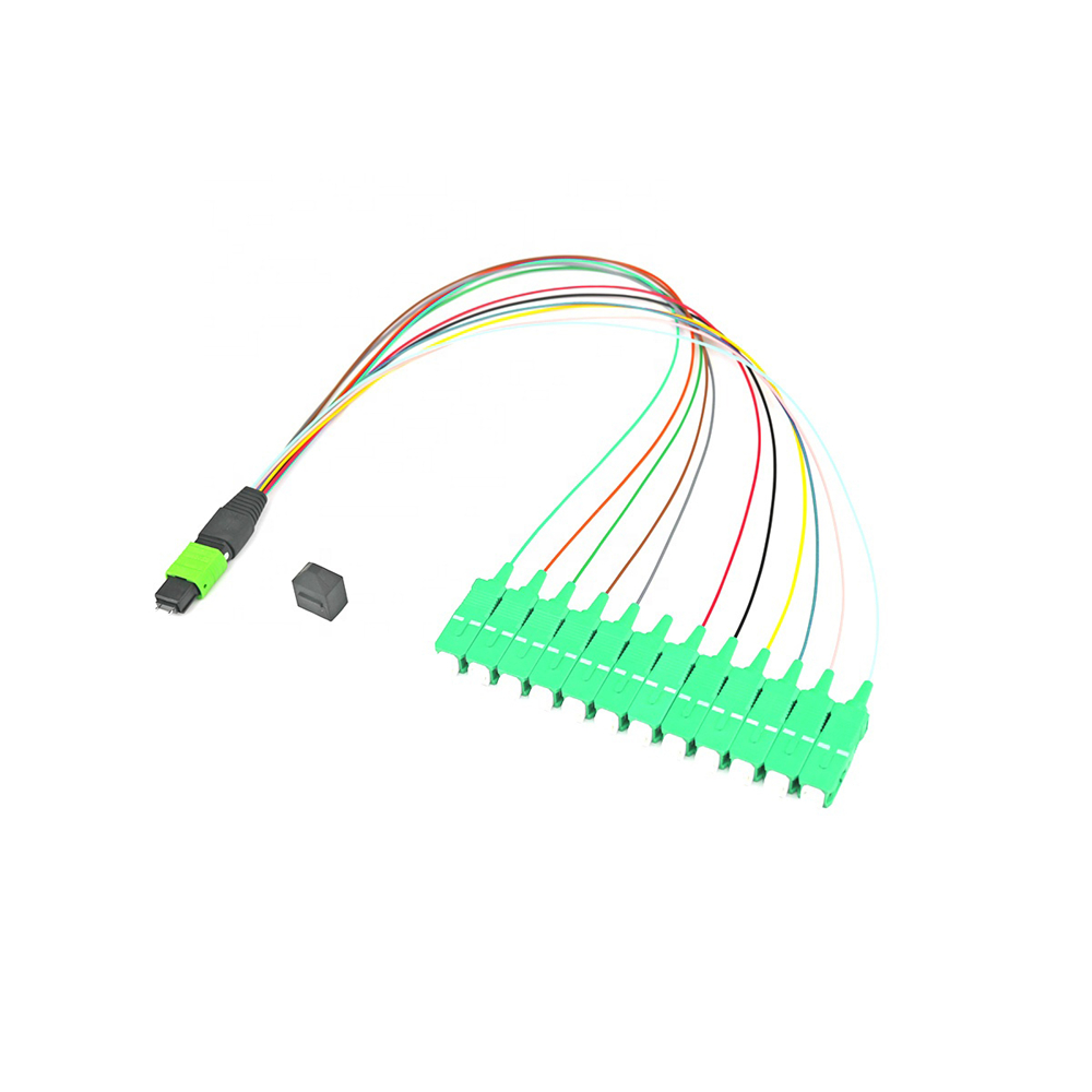 Multimode OM4 MPO To SC Fan Out Fiber Optic Cable 0.9mm mtp fanout