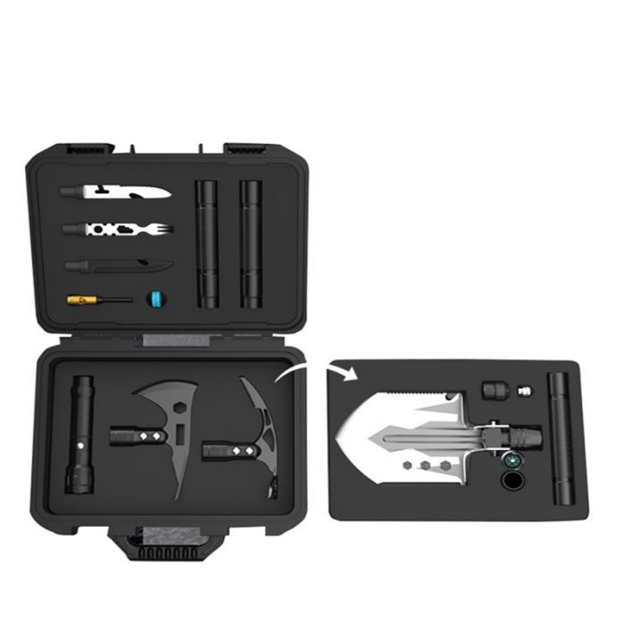 Adventure Camping Tool Kit , Survival Shovel Tool Kit With Tactical Axe