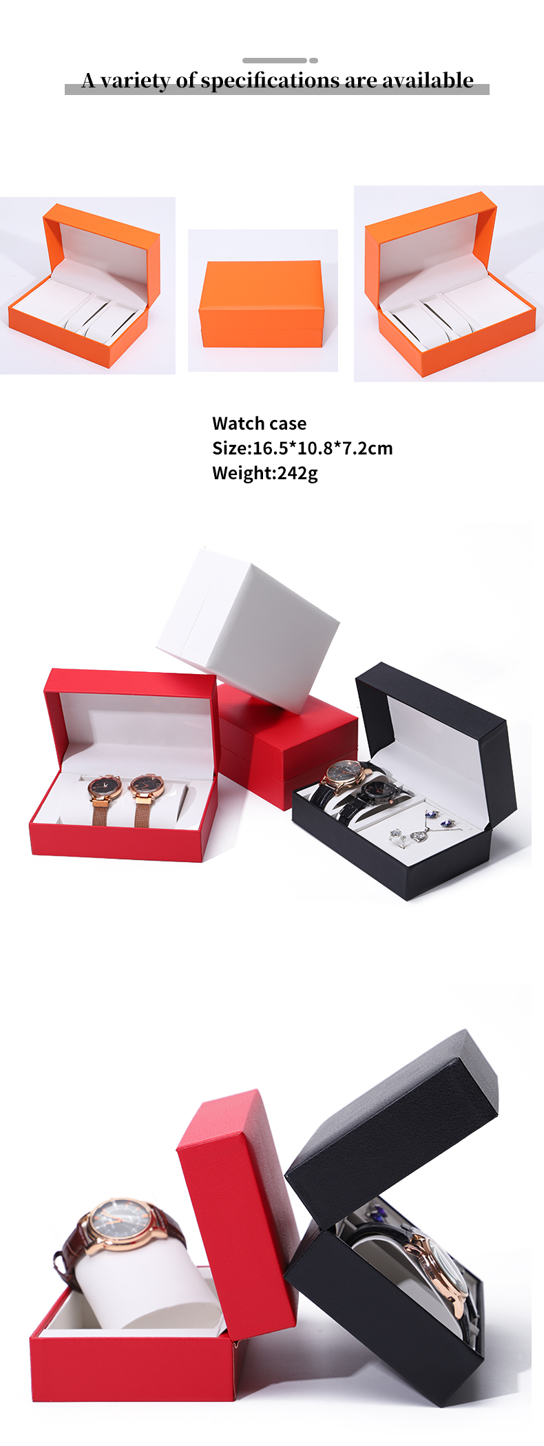 Multi Function Dual Pack Hard Paper Watch Box DustProof Luxury Packaging Case