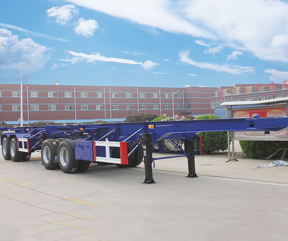 Light Tare Weight 2/3 Axles 20-40-45ft Air Suspension Container Chassis Semi-Trailer