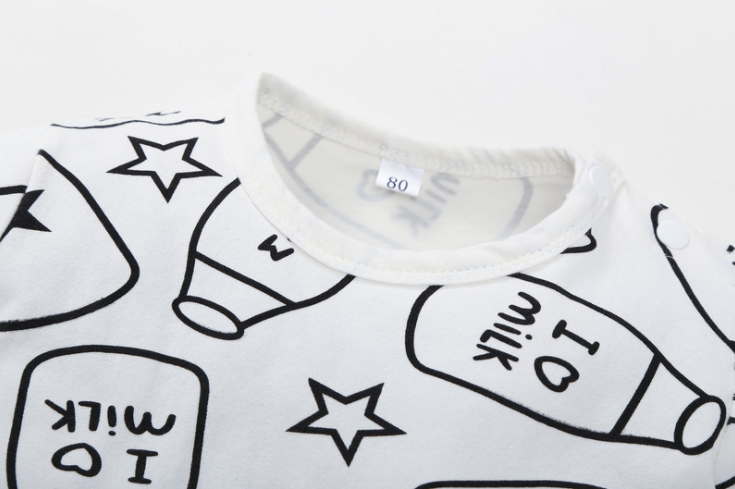 Custom Pattern Print Newborn Cotton Romper , Organic Cotton Baby Clothes
