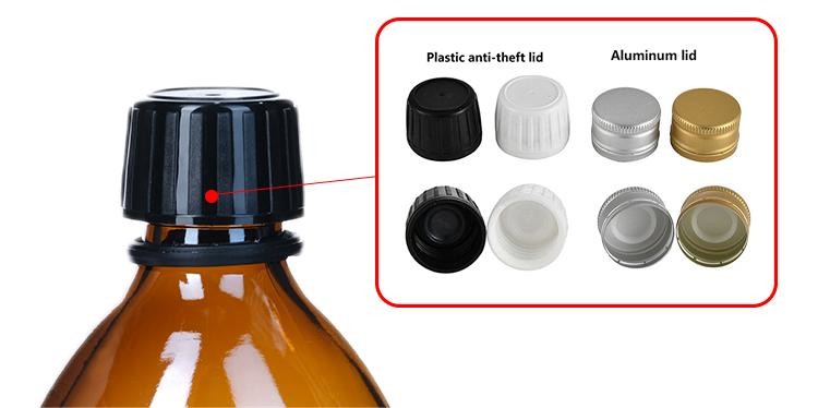 1000ml 2.5L Brown Amber Medicine Bottles With Screw Cap Laboratory