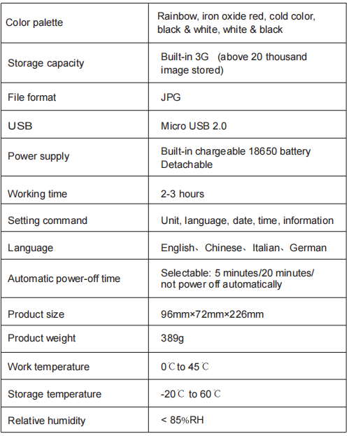 Micro USB 2.0 Built-In 3G 2.8 Inch Full View TFT Display Thermal Imaging Camera High Resolution