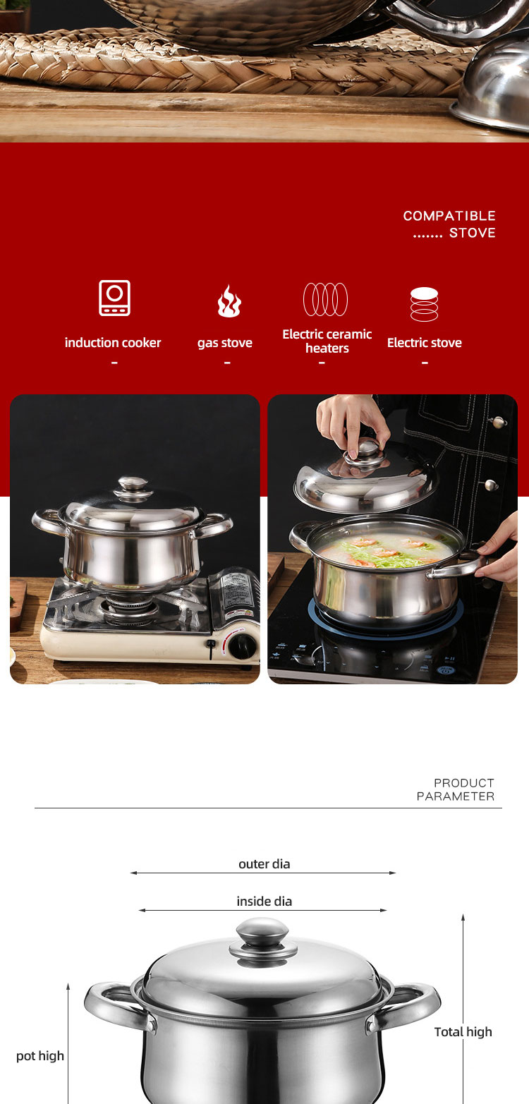 OEM/ODM 10 Piece Stainless Steel Cookingware Pot Set Cooking Pot Set Ollas Kitchen Ware Pot Cookware Sets