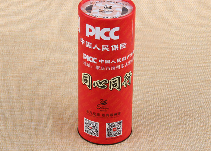 Red Customized Label Printing Paper Tube Packaging for Arts and Gifts