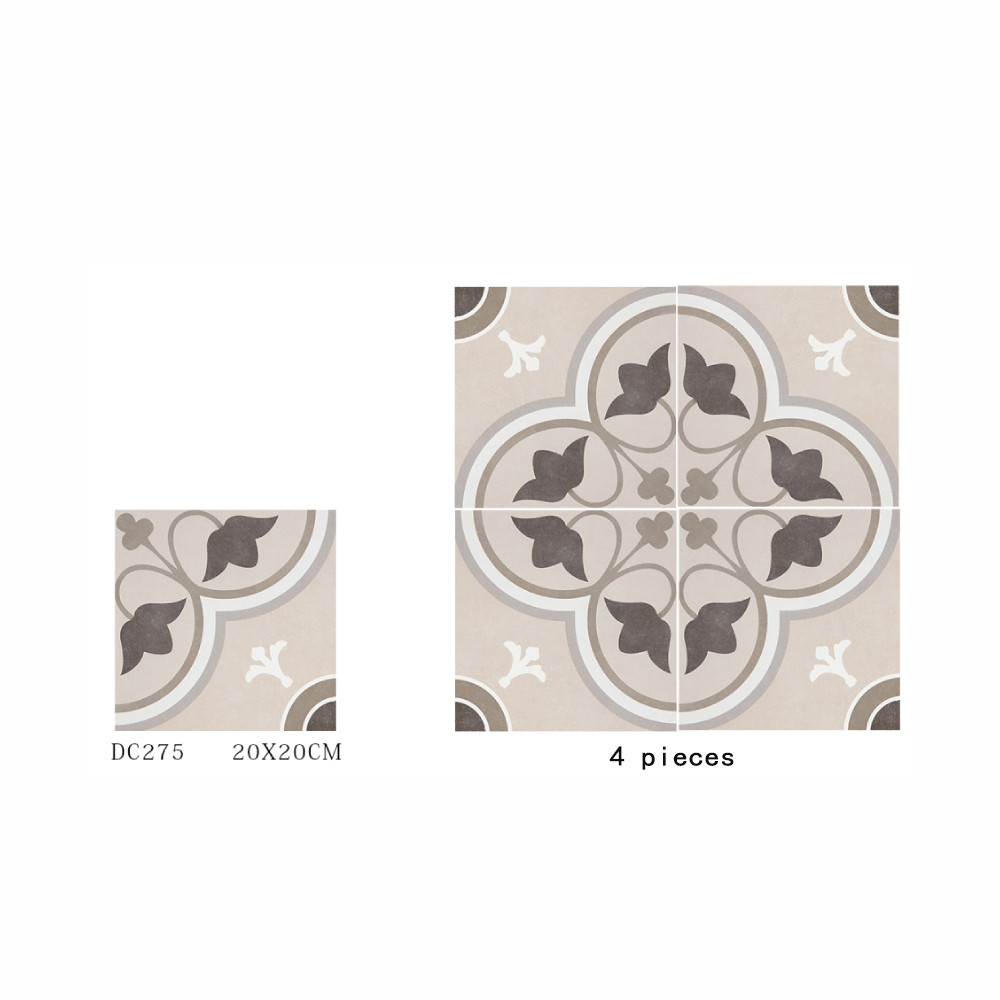 4 Styles Eco-Friendly 200x200mm Interior Wall And Floor Ceramic Rustic Tile For Restaurant And Living Room