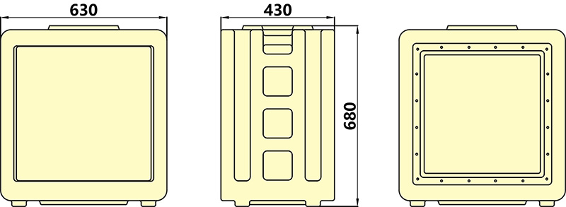 Syntax MD4 Three Phase 125A Waterproof Power Distro Box With Schneider Breakers For Stage Power Distribution 63x43x90cm